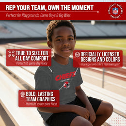 Kansas City Chiefs NFL Youth Football Helmet Tagless T-Shirt - Charcoal