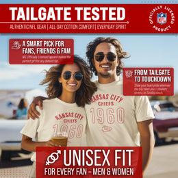 Kansas City Chiefs NFL Adult Big Date Tag-Less T-Shirt - Natural