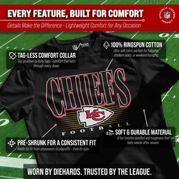 Kansas City Chiefs NFL Adult Overtime Blueprint Tag-Less T-Shirt - Black