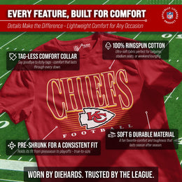 Kansas City Chiefs NFL Adult Overtime Blueprint Tag-Less T-Shirt - Red