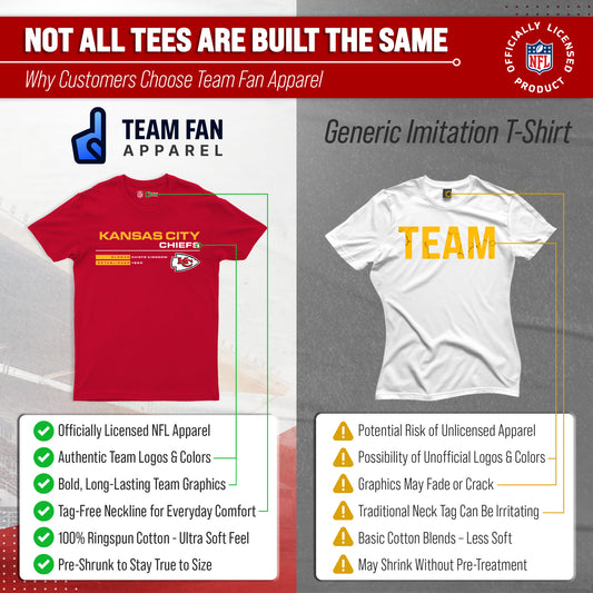 Kansas City Chiefs Adult NFL Speed Stat Sheet T-Shirt - Red