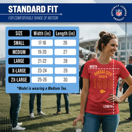 Kansas City Chiefs NFL Womens Big Date Tag-Less T-Shirt - Red Heather