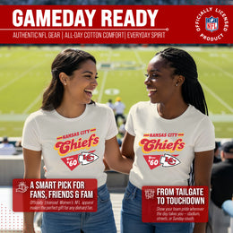 Kansas City Chiefs NFL Womens Vintage Charm Tag-Less Soft T-Shirt - Birch