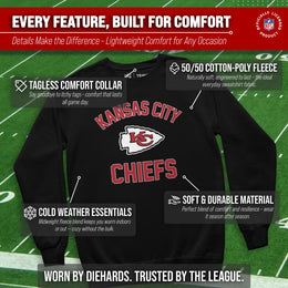 Kansas City Chiefs NFL Adult Gameday Football Crewneck Sweatshirt - Black