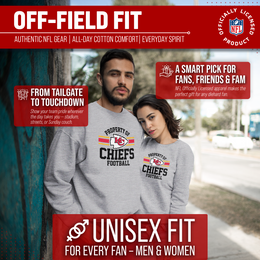 Kansas City Chiefs NFL Adult Property Of Crewneck Fleece Sweatshirt - Sport Gray