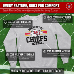 Kansas City Chiefs NFL Adult Property Of Crewneck Fleece Sweatshirt - Sport Gray