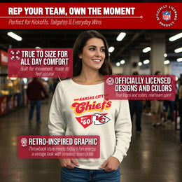 Kansas City Chiefs NFL Womens Vintage Charm Slouchy Crewneck - Birch