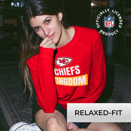 Kansas City Chiefs NFL Womens Team Slogan Crew Neck - Red
