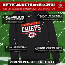 Kansas City Chiefs NFL Womens Charcoal Crew Neck Football Apparel - Charcoal