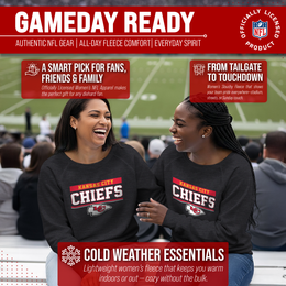 Kansas City Chiefs NFL Womens Charcoal Crew Neck Football Apparel - Charcoal