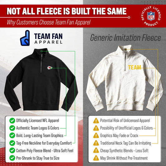 Kansas City Chiefs NFL Adult Unisex Team Logo Quarter Zip Pullover Sweatshirt - Black
