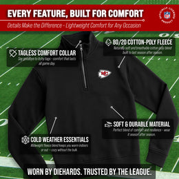 Kansas City Chiefs NFL Adult Unisex Team Logo Quarter Zip Pullover Sweatshirt - Black