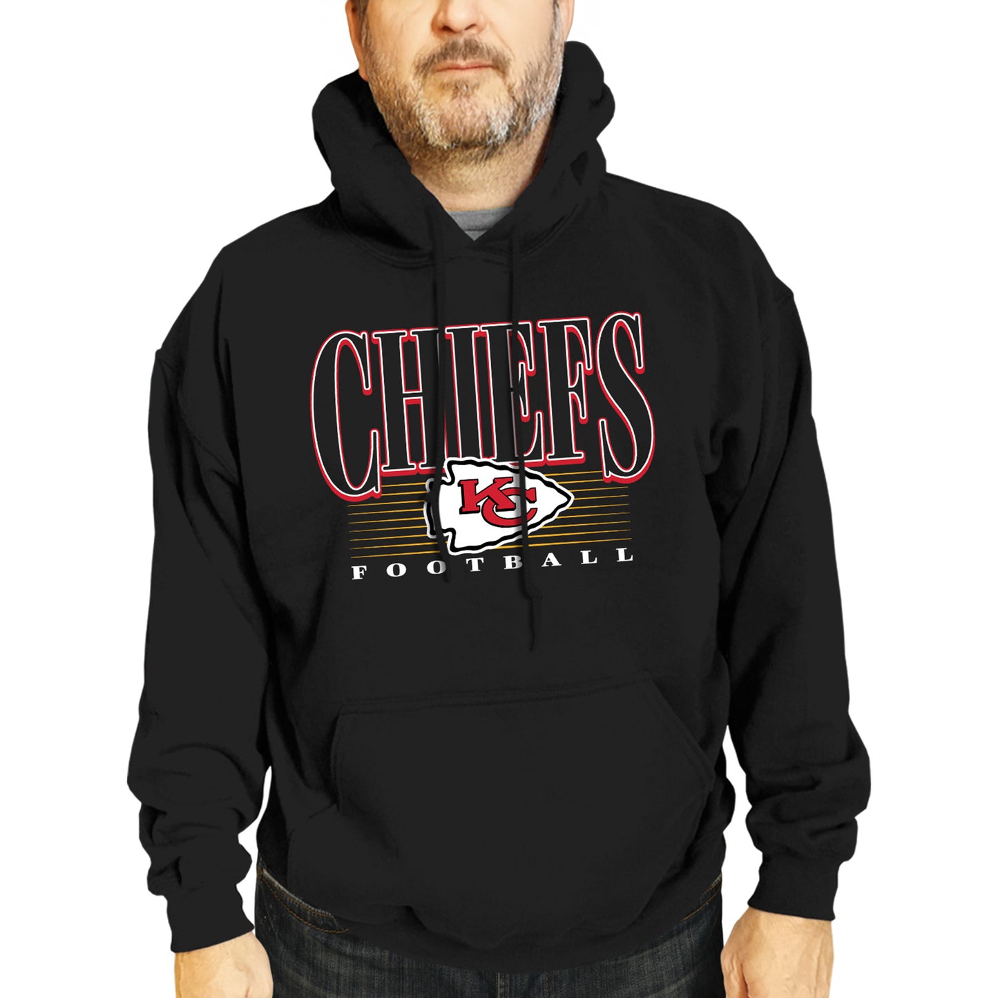 Kansas City Chiefs NFL Adult Unisex Overtime Blueprint Soft Fleece Hooded Sweatshirt - Black