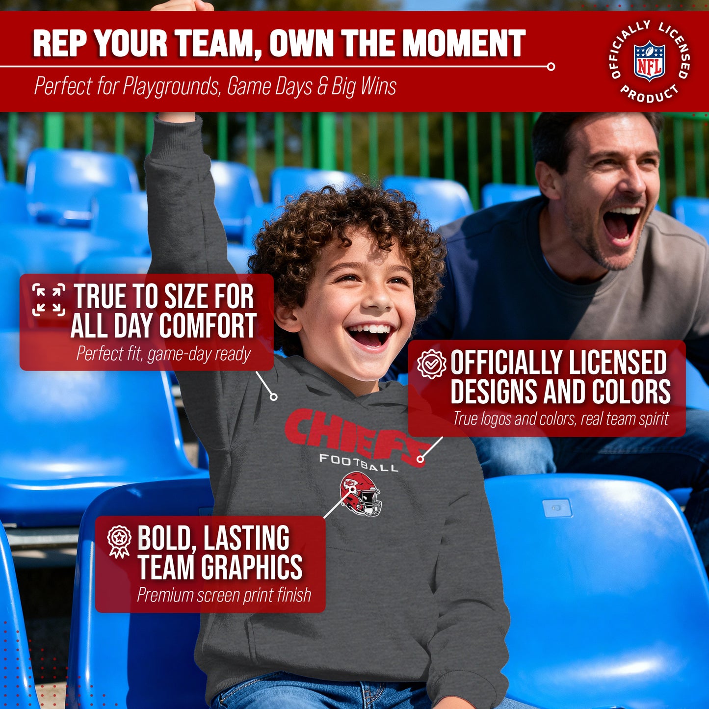 Kansas City Chiefs NFL Youth Football Helmet Hood - Charcoal