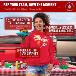 Kansas City Chiefs NFL Adult Unisex Retro Script Ultra Soft Fleece Hooded Sweatshirt - Red