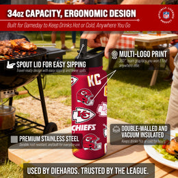 Kansas City Chiefs NFL 34Oz Native Quencher Water Bottle - Red