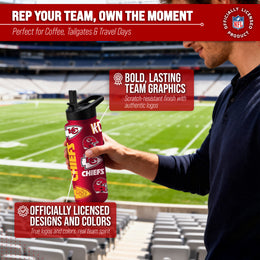 Kansas City Chiefs NFL 34Oz Native Quencher Water Bottle - Red