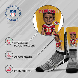 Kansas City Chiefs FBF NFL Adult V Curve MVP Player Crew Socks - Gold #15