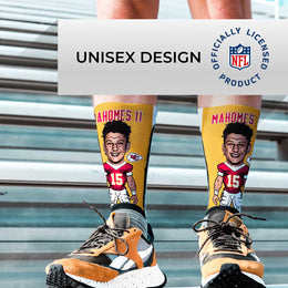 Kansas City Chiefs FBF NFL Adult V Curve MVP Player Crew Socks - Gold #15