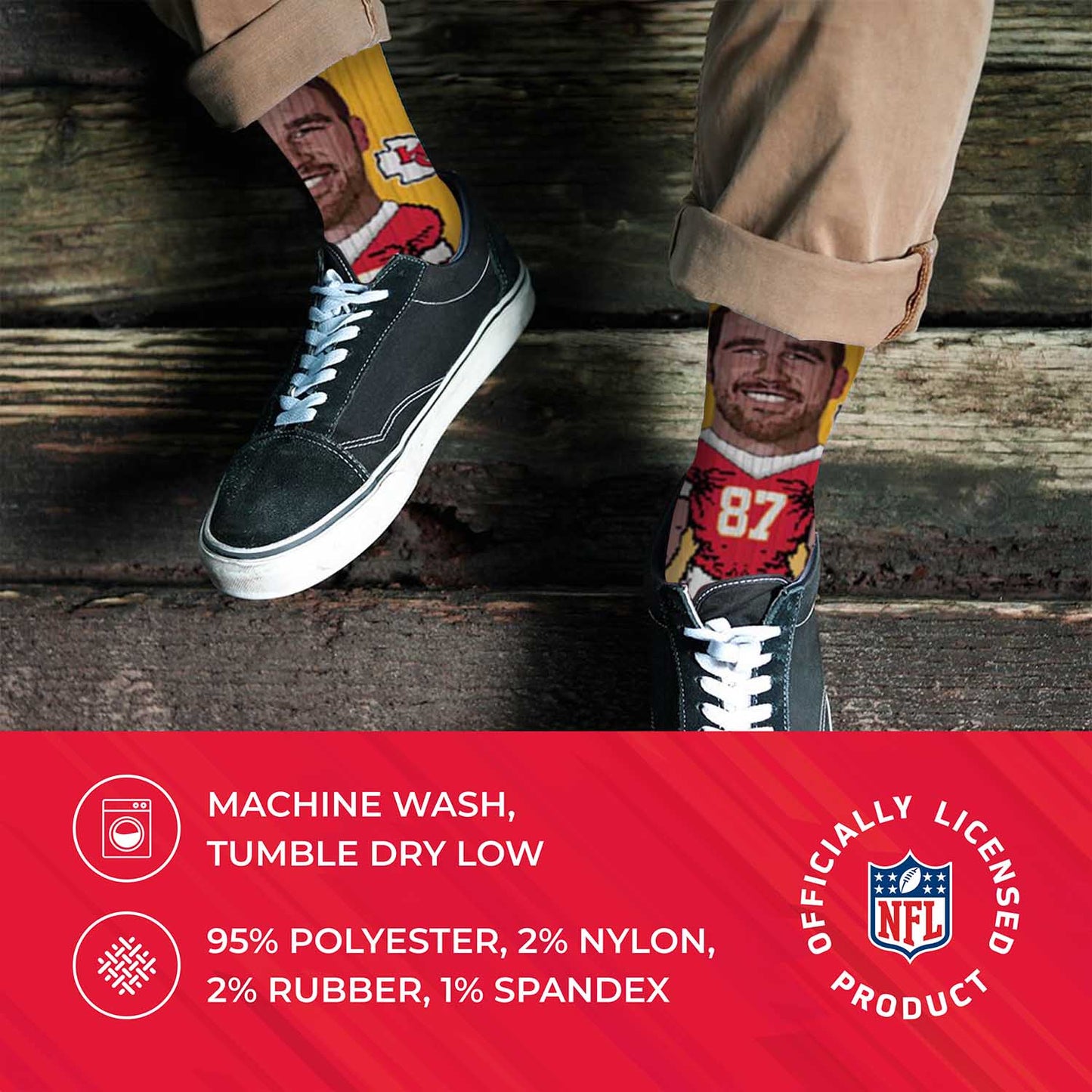 Kansas City Chiefs FBF NFL Adult V Curve MVP Player Crew Socks - Gold