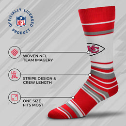 Kansas City Chiefs NFL Adult Striped Dress Socks - Red