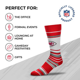 Kansas City Chiefs NFL Adult Striped Dress Socks - Red
