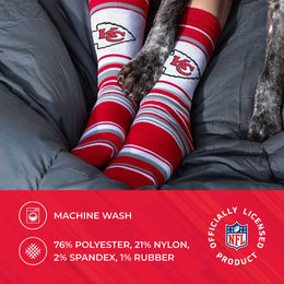 Kansas City Chiefs NFL Adult Striped Dress Socks - Red