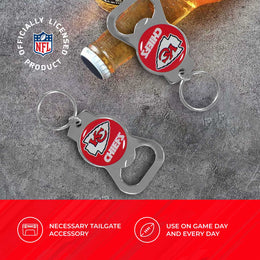 Kansas City Chiefs NFL Bottle Opener Keychain Bundle - Black