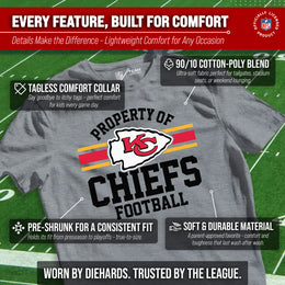 Kansas City Chiefs NFL Youth Property Of Short Sleeve Lightweight T Shirt - Sport Gray