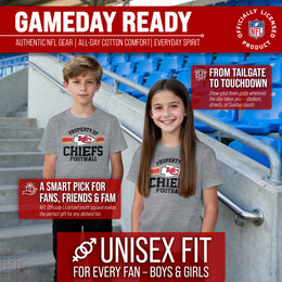 Kansas City Chiefs NFL Youth Property Of Short Sleeve Lightweight T Shirt - Sport Gray