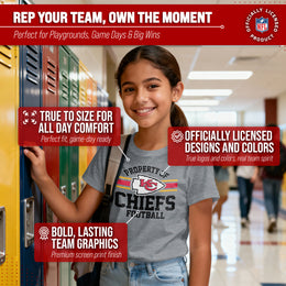 Kansas City Chiefs NFL Youth Property Of Short Sleeve Lightweight T Shirt - Sport Gray