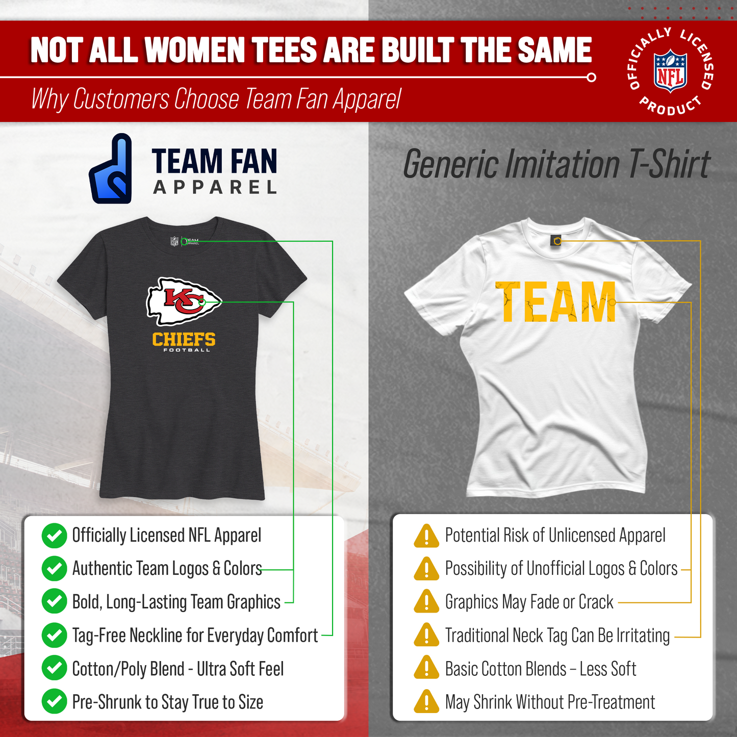 Kansas City Chiefs Women's NFL Ultimate Fan Logo Short Sleeve T-Shirt - Black