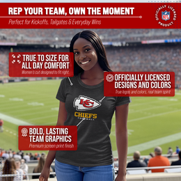 Kansas City Chiefs Women's NFL Ultimate Fan Logo Short Sleeve T-Shirt - Black