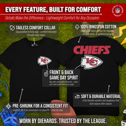 Kansas City Chiefs NFL Pro Football Final Countdown Adult Cotton-Poly Short Sleeved T-Shirt For Men & Women - Black