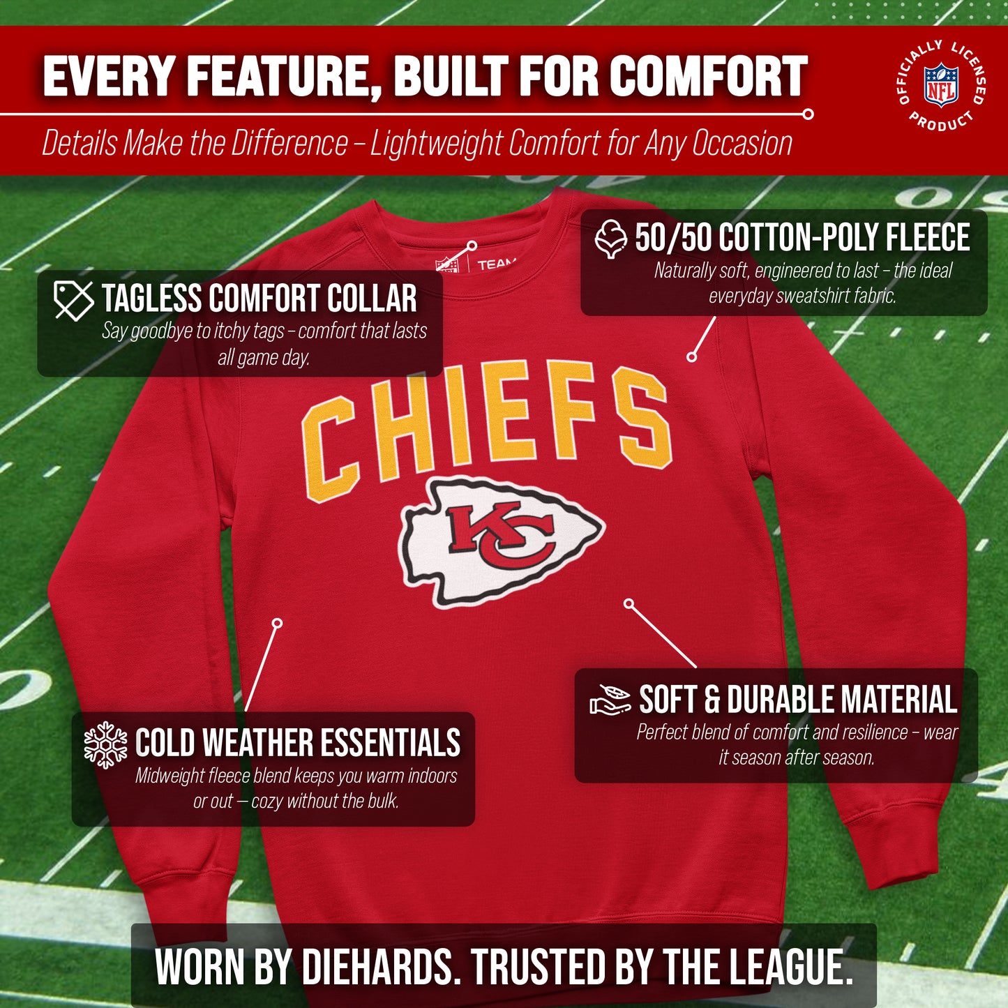 Kansas City Chiefs NFL Home Team Crew - Red