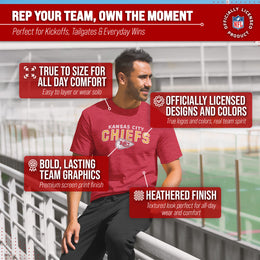 Kansas City Chiefs NFL Starting Fresh Short Sleeve Heather T-Shirt - Red