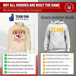 Kansas City Chiefs Ladies NFL Starstruck Fleece Pullover Hooded Sweatshirt - Cream