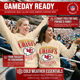 Kansas City Chiefs Ladies NFL Starstruck Fleece Pullover Hooded Sweatshirt - Cream