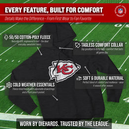 Kansas City Chiefs NFL Adult Unisex Modern Throwback Ultra Soft Fleece Hooded Sweatshirt - Black Heather