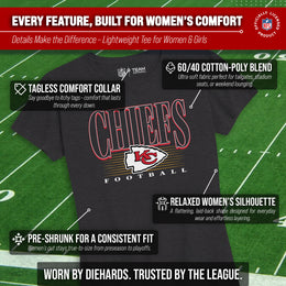 Kansas City Chiefs NFL Womens Overtime Blueprint Tag-Less T-Shirt - Black