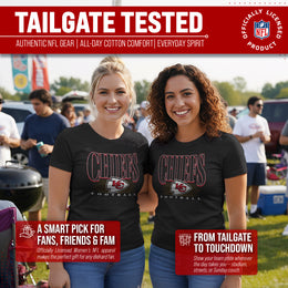 Kansas City Chiefs NFL Womens Overtime Blueprint Tag-Less T-Shirt - Black