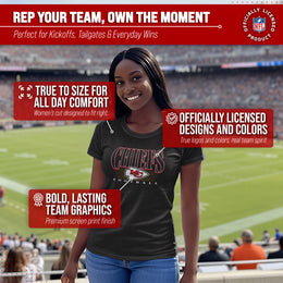 Kansas City Chiefs NFL Womens Overtime Blueprint Tag-Less T-Shirt - Black