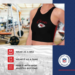 Kansas City Chiefs NFL Women's Sports Bra Activewear - Black
