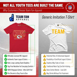 Kansas City Chiefs NFL Youth Overtime Blueprint Football T-Shirt Unisex Tag Free Comfortable - Red