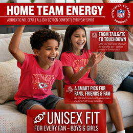 Kansas City Chiefs NFL Youth Overtime Blueprint Football T-Shirt Unisex Tag Free Comfortable - Red