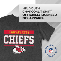 Kansas City Chiefs NFL Youth Short Sleeve Charcoal T Shirt - Charcoal