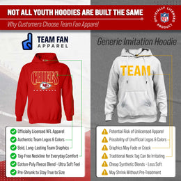 Kansas City Chiefs NFL Youth Overtime Blueprint Football Fleece Hooded Sweatshirt - Red