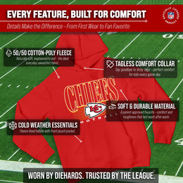 Kansas City Chiefs NFL Youth Overtime Blueprint Football Fleece Hooded Sweatshirt - Red