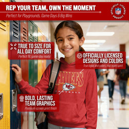 Kansas City Chiefs NFL Youth Overtime Blueprint Football Fleece Hooded Sweatshirt - Red