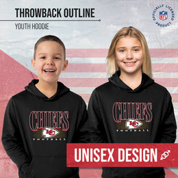 Kansas City Chiefs NFL Youth Overtime Blueprint Football Fleece Hooded Sweatshirt - Black